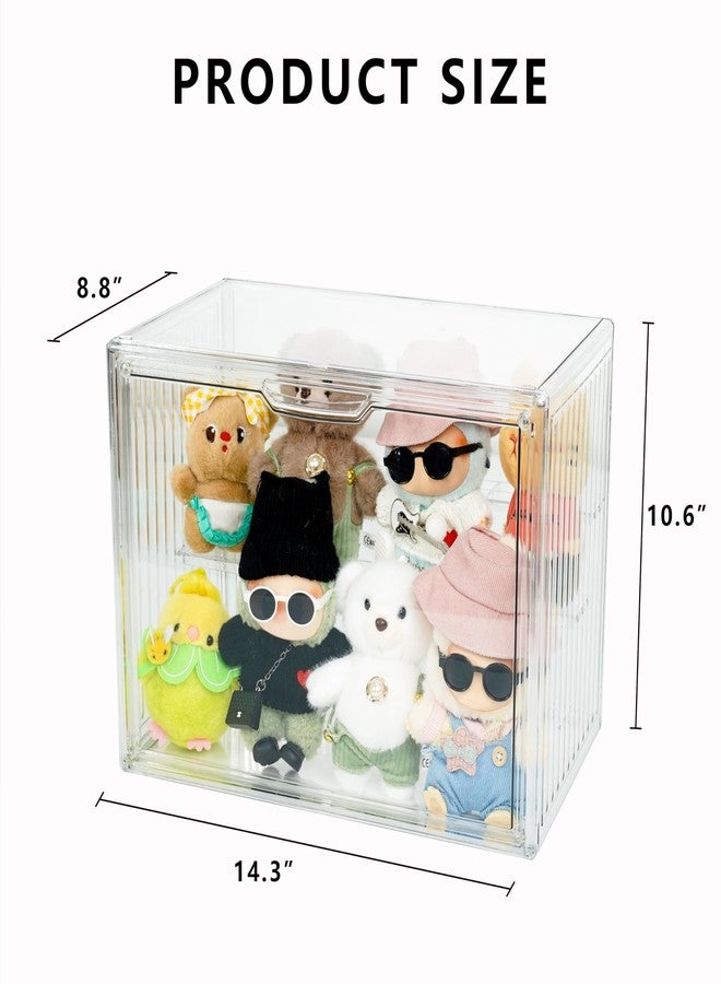 Treayes Clear Doll Storage Box Compatible with Labubu - Stackable Organizer for 15-17cm Dolls & Accessories, Transparent Display Case for Collectibles, Action Figures, and Toy Clothes - Image 2